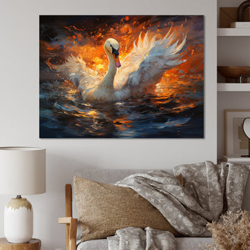 Swans Voyage - Peach Swans Wall Art